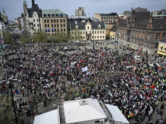 Малме - протест на Евровизију  (Фото:EPA-EFE/JOHAN NILSSON SWEDEN OUT) - 