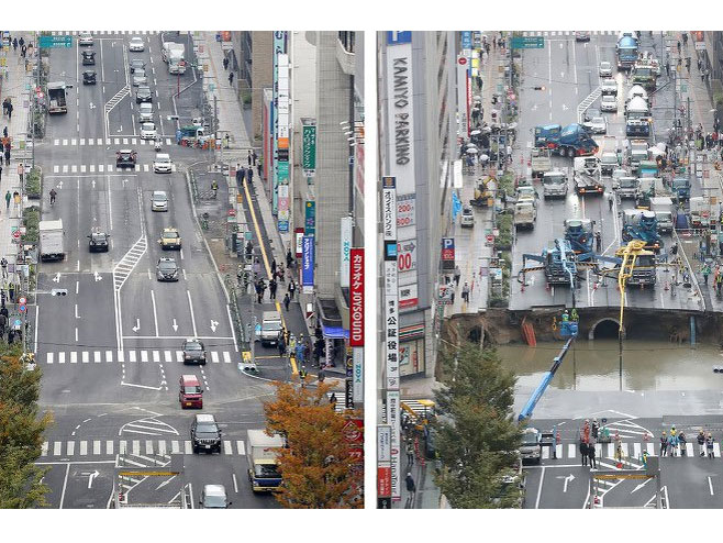 Брза санација рупе у Јапану - Фото: AFP