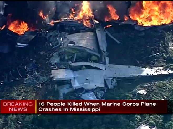Мисисипи: Најмање 16 жртава у паду војног авиона - Фото: Screenshot