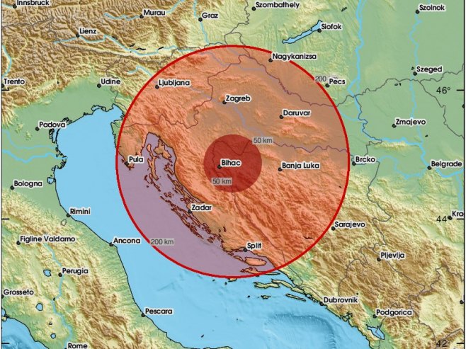 Земљотрес јачине 4,5 степени погодио Бихаћ
